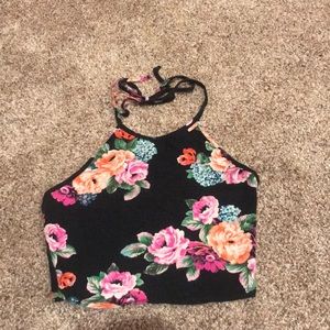 Floral halter/crop  top
